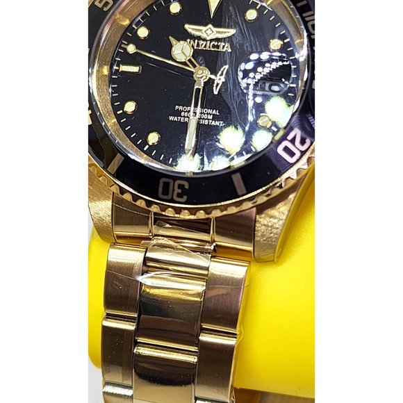 Invicta Pro Diver Men 40mm Stainless Steel Gold Black dial Quartz Watch - Picture 14 of 16